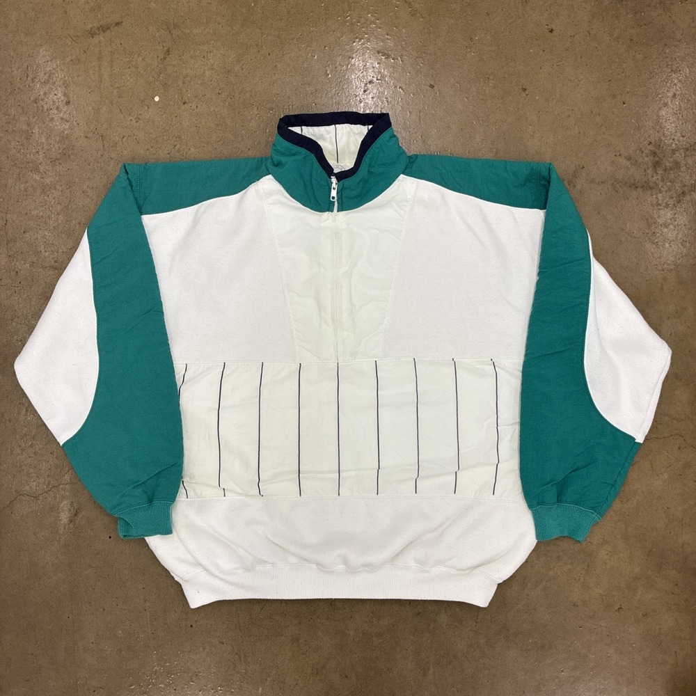 Vintage 90s Eddie Bauer Pullover Quarter Zip Unisex LT Nautical Yachting Style